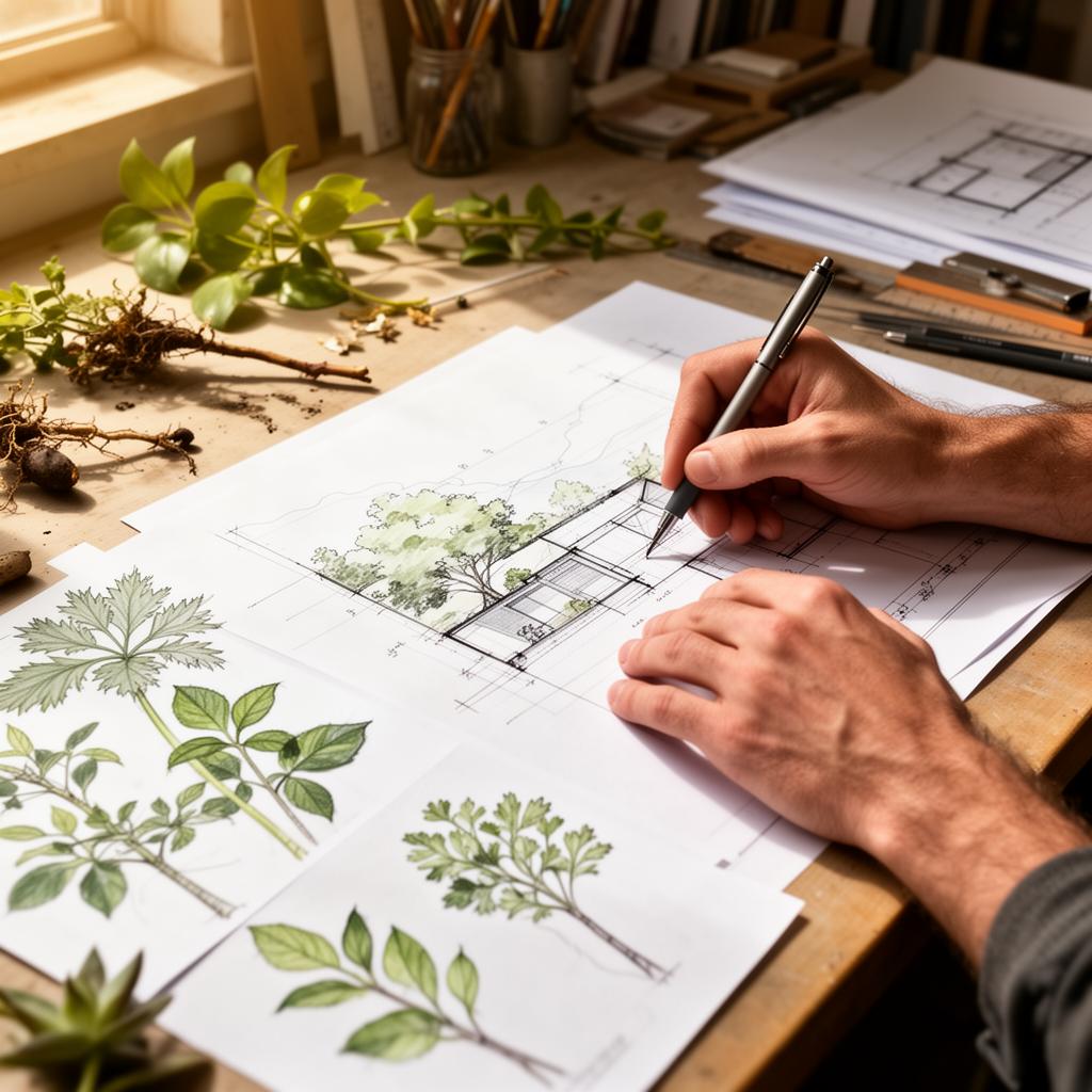 Sketching landscape designs